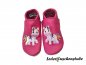 Preview: Lederpuschen in pink und Stickerei Einhorn 